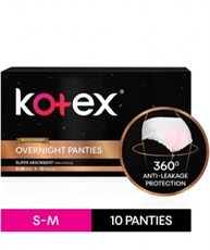 Kotex Overnight Panties -Periodwear for Sanitary Protection - S/M (10 count)