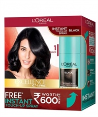 L`Oreal Pars Excellence Har Color, Black wth Free Magc Retouch, Black, 247 g