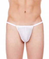 La Intimo Men`s White Nylon Spandex TransNet String