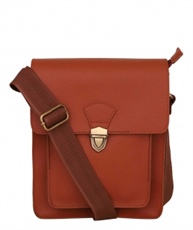 Lapis O Lupo Push Lock Men Sling Bag (Tan)