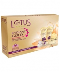 Lotus Herbal Radiant Gold Cellular Glow Facial Kit, 170gm