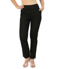 Makxziya Women`s Black Regular Fit Cotton Trouser(Black)