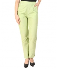 Makxziya Women`s Green Regular Fit Cotton Trouser(Green)