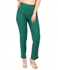 Makxziya Women`s Green Regular Fit Cotton Trouser(Green)