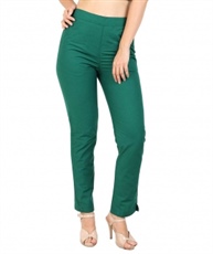 Makxziya Women`s Green Regular Fit Cotton Trouser(Green)