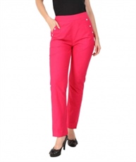 Makxziya Women`s Magenta Regular Fit Cotton Trouser