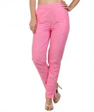 Makxziya Women`s Pink Regular Fit Cotton Trouser(Pink)