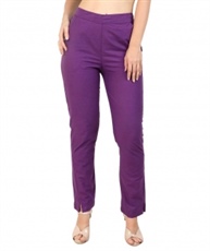 Makxziya Women`s Purple Regular Fit Rayon Trouser