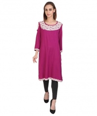 Makxziya Women`s Rayon A line Kurta