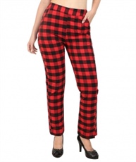 Makxziya Women`s Red Regular Fit Cotton Trouser(Red)