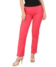 Makxziya Women`s Red Regular Fit Cotton Trouser(Red)