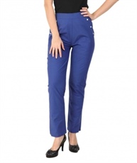 Makxziya Women`s  Regular Fit Cotton Trouser(Royal Blue)