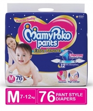 MamyPoko Pants Extra Absorb Diaper, Medium (Pack of 76)