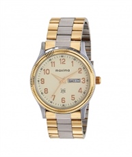 Maxima Analog Champagne Dial Men`s Watch - 45244CMGT