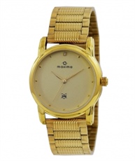 Maxima Analog Champagne Dial Women`s Watch - 28407CMLY