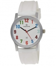 Maxima Avant Garde Analog White Dial Unisex Watch - 28322PMGI