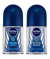 NIVEA MEN Roll-on Deodorant, Protect and Care, 50ml and NIVEA Deodorant Roll-on, Whitening Smooth Skin, 50ml