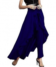 women Wear Ruffle Palazo Rayon Skirt(navy blue)