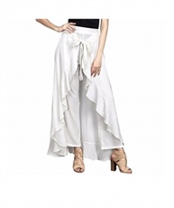 women Wear Ruffle Palazo Rayon Skirt(white)