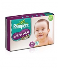 Pampers Active Baby Diapers, Medium (62 Count)