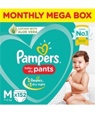 Pampers New Diapers Pants Monthly Box Pack, Medium (152 Count)