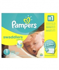 Pampers Swaddlers Diapers 222 Count (Size 1)