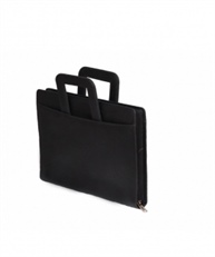 Professional Leatherette Document File Folder with Full Adjustable Handle and 20 Leafs for Certificates (Black)