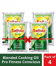 Saffola Tasty Pro Fitness Conscious Edible Oil, 4 X 1 L