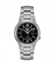 Seiko 5 Analog Black Dial Men`s Stainless Steel Watch 