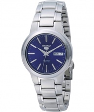 Seiko 5 Analog Blue Dial with Silver Markers Men`s Stainless Steel Watch