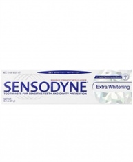 Sensodyne Extra Whitening Sensitivity Toothpaste for Sensitive Teeth Whitening, 0.8 Ounce (Travel Size)