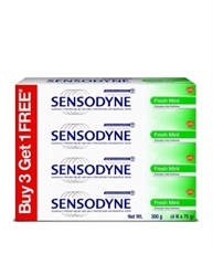 Sensodyne Sensitive Toothpaste Combi Pack - 75 gm (Fresh Mint, Buy 3 Get 1 Free)