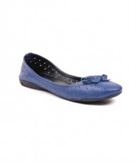 Sindhi Footwear Men`s Blue Faux Leather Ballerinas