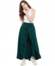 women Women`s Ruffle Palazzo Skirt(olive green)