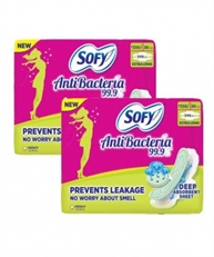 Sofy Anti-bacteria Extra Long Sanitary Napkins (60 Pads)