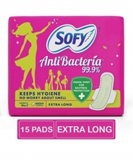 Sofy Antibacteria Extra Long Pads - 15 Count