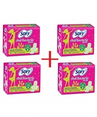 Sofy Antibecteria Extra Long Pads - 4 Packs of 15 Piece in Each Pack (COUNT 60)