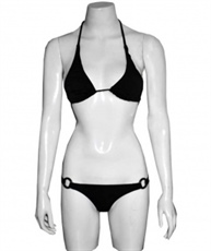 Solid Women Bikini Black Swimsuit