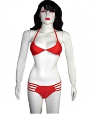 Solid Women Bikini Red Swimsuit