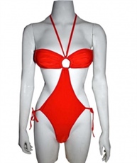 Solid Women Tankini Red Swimsuit