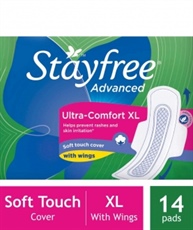 Stayfree Advanced Ultra-Comfort Napkins with Wings - 14 Pads (Extra Large)