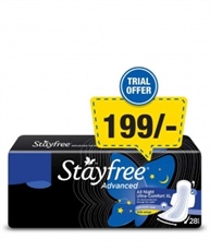 Stayfree Advanced XL All Night Sanitary napkins (28 Count)