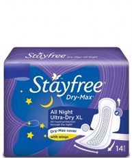 Stayfree Dry Max All Night Sanitary napkins (14 Count)