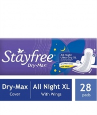 Stayfree Dry Max All Night Sanitary napkins (28 Count)