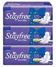 Stayfree Dry Max All Night XL Sanitary Napkins with Wings, Extra Large, Jumbo Pack (84 Count)