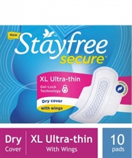 Stayfree Secure XL Ultra Thin Sanitary napkins with Wings (10 Count)