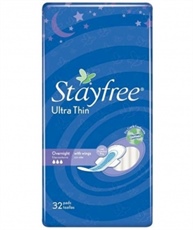 Stayfree Ultra Thin Pads Regular with Wings 36-Count Packages (Pack of 3)