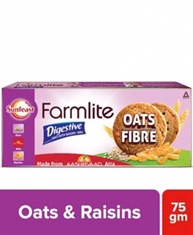 Sunfeast Farmlite Digestive Oats with Raisins Biscuits, 75gm