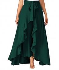 Women Ruffle Palazzo for Women`s( green)