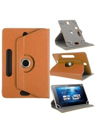 TGK 360 Degree Rotating Leather Rotary Swivel Stand Case Cover for I Kall N10 10.1 inch Tablet (Orange)